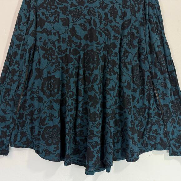 Peruvian Connection Teal & Black Burnout Legenlook Sheer Flowing Tunic Top M/L - Picture 4 of 10